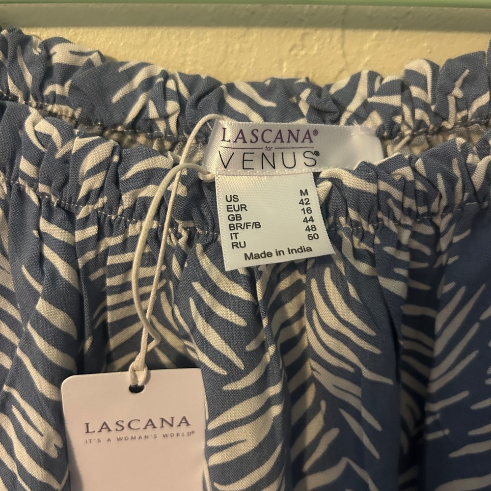 Lascana Women's Blue Leaf Pattern Blouse